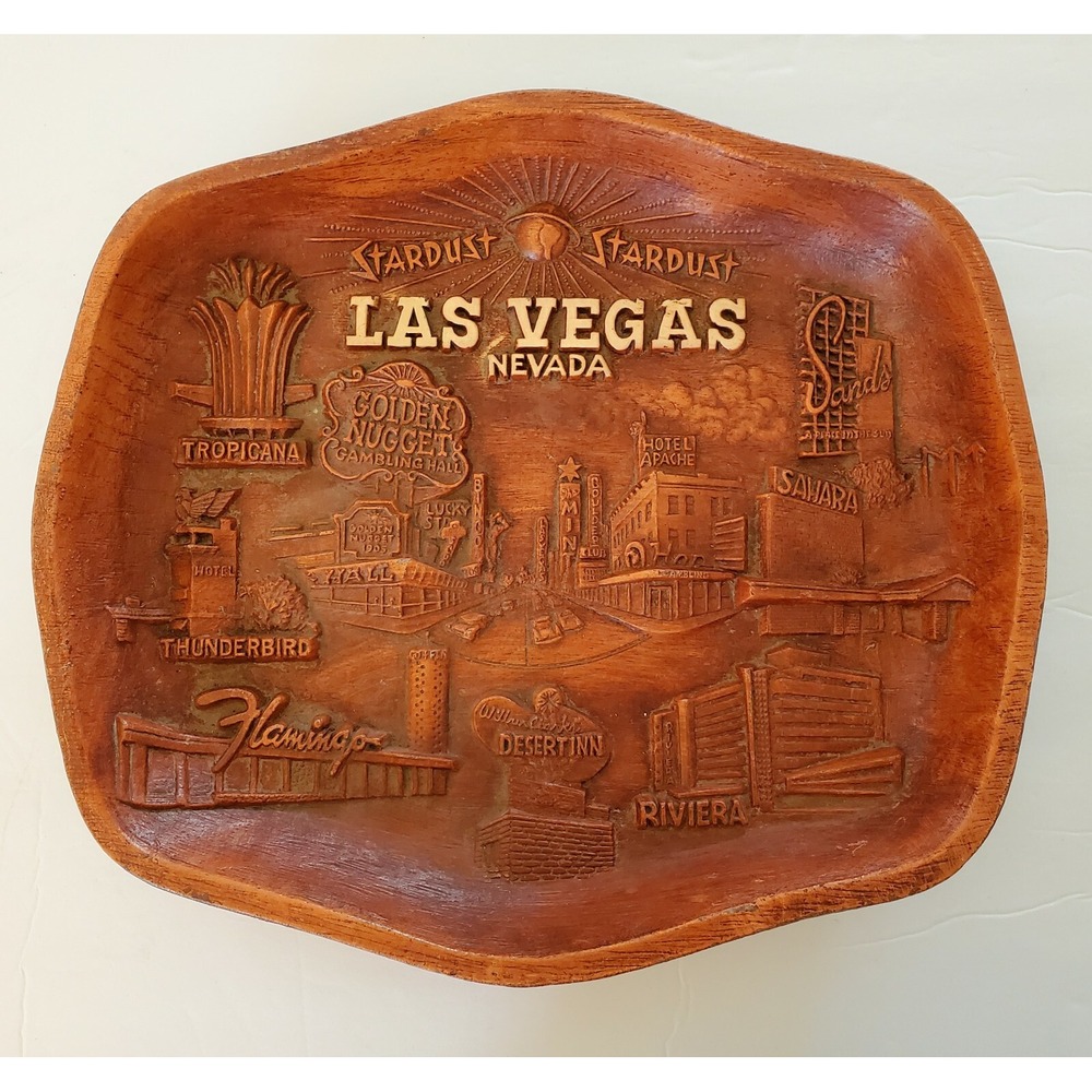 Vintage ASMCO Las‎ Vegas Commemorative Casino Tray 12" Wide